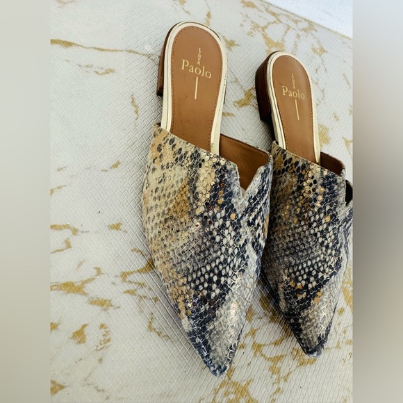 🔥🔥FINAL CLEARENCE🔥🔥 LÍNEA PAOLO Gold Snake Print Slides - Picture 6 of 6